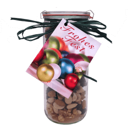 Geschenke-Glas Frohes Fest Nussmix 500g